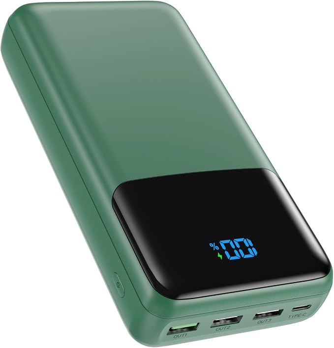 Portable Charger Power Bank 50000mAh, USB-C PD 30W Fast Charging External Battery Pack with 4 Outputs & 2 Inputs, Portable Phone Charger for iPhone 17/1615/14/13/12/11 Samsung Android (Dark Green) | 4 Outputs & 2 lnputs, Digital Display,Lightweight, Ph... by Unknown
