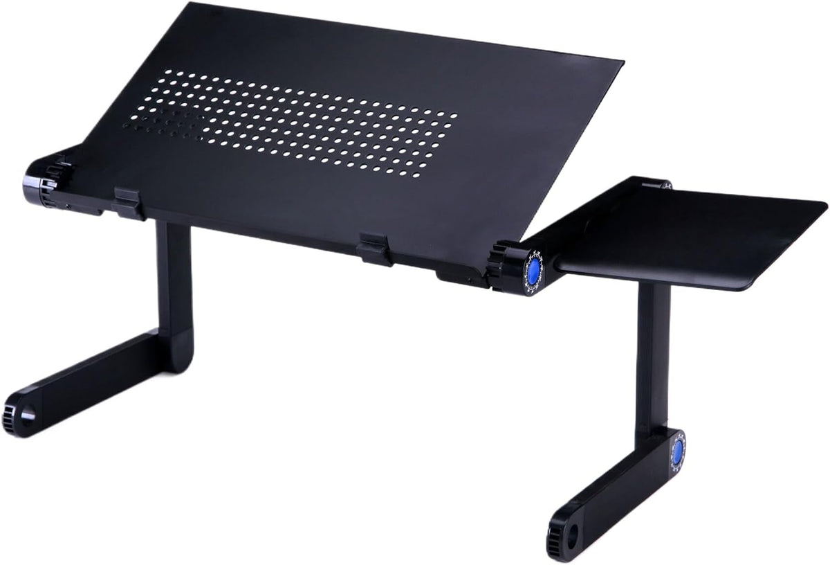 Adjustable Lap Desk Laptop Computer Portable Multifunctional Ergonomic Vented Table Stand Tray Mount Holder(420 * 260mm with Mouse Pad, Black) by Zippace