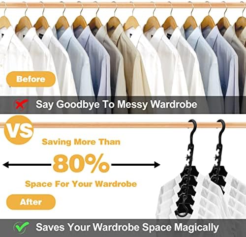 24-Pack-Closet-Organizers-and-Storage,Closet-Organizer-Hangers 5 Holes Hangers-Space-Saving for Heavy Clothes Wardrobe Closets,Dorm-Room-Essentials - Image 2