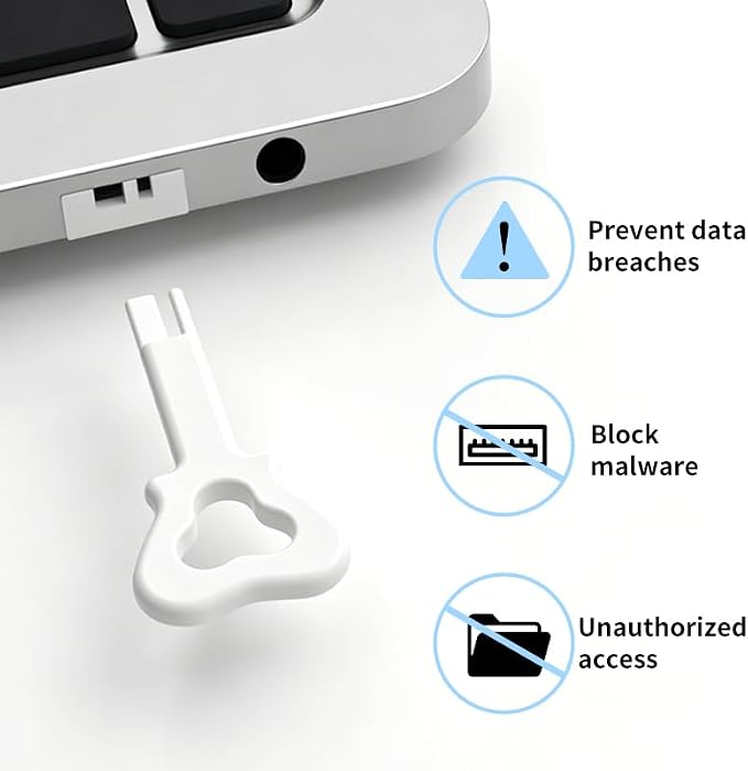 2026 New 50‑Pack USB‑A Color‑Coded Port Security Locks with 3 Keys (White) - Image 3