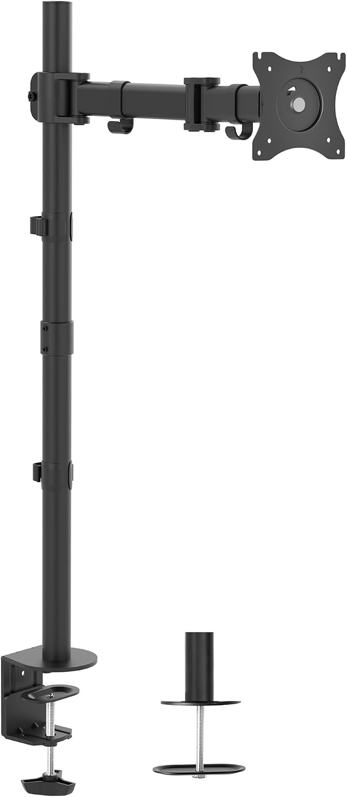 VIVO Single Monitor Desk Mount, Extra Tall Fully Adjustable Stand for 1 LCD Screen up to 32 inches, Ultra Wide Screens up to 38 inches, 22 lbs Capacity, STAND-V001T by Unknown