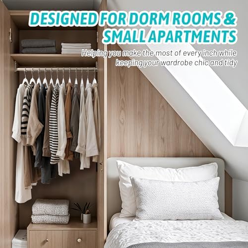 Sishynio Premium Velvet Shirt Hangers 30 Pack, Non-Slip 360° Swivel Hook Slim Felt Hanger, Space Saving Flocked Hangers for Tank Tops, Blouses, Strappy Dresses(White) | Space-Saving Closet Organization; Flocked Surface; 360° Swivel Hooks; For Shirts, C... - Image 6