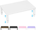 ECOLOVI Adjustable Wood Computer Monitor Stand Riser, Office Desk Organizer and Accessories for Monitor, Laptop, PC, Printer, Office Desk Accessories Workspace Organizer for Home Office Supplies, White by ECOLOVI