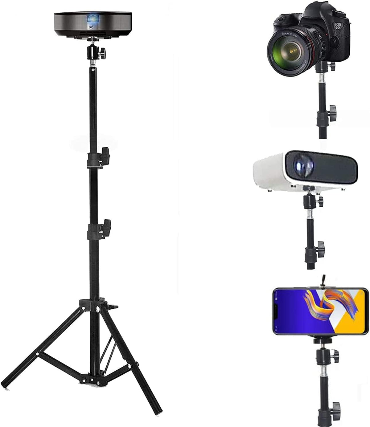 Projector Floor Stand, Portable Tripod Mount - Folding Stand for Projector, Camera, Webcam (18" to 40") - Supports Up to 3lbs (1.5kgs) by Coret