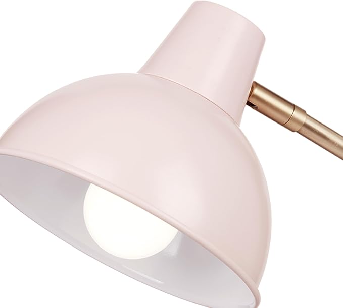 Globe Electric 67339 16 Inch Pink Desk Lamp with Gold Arm, in-Line On/Off Switch, Reading Light, Ideal for Bedroom, Dorm and Office - Image 6