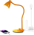 BOHON LED Desk Lamp with USB Charging Port 3 Color Modes Fully Dim, Yellow | Reading Lamp, Auto Dimming Task Lamp, Flexible Neck Table Light for Home Office Dorm Bedside, Bright Yellow by BOHON