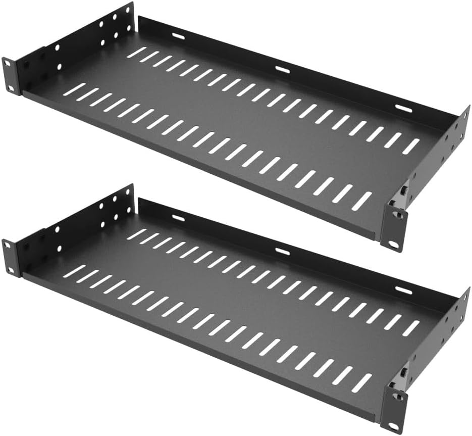 1U 19" Cantilever Rack Shelf Heavy Duty 8 inch Deep 2 PCS by JINGCHENGMEI