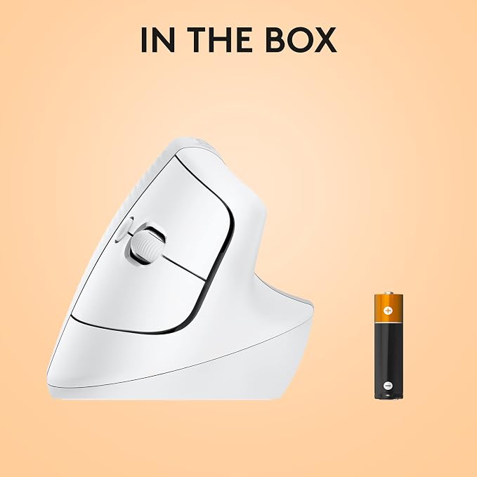 Logitech Lift for Mac Vertical Ergonomic Wireless Mouse - Off White | Bluetooth connectivity only, no USB receiver, quiet clicks, 4 customizable buttons, mac OS iPad OS compatible - Image 8