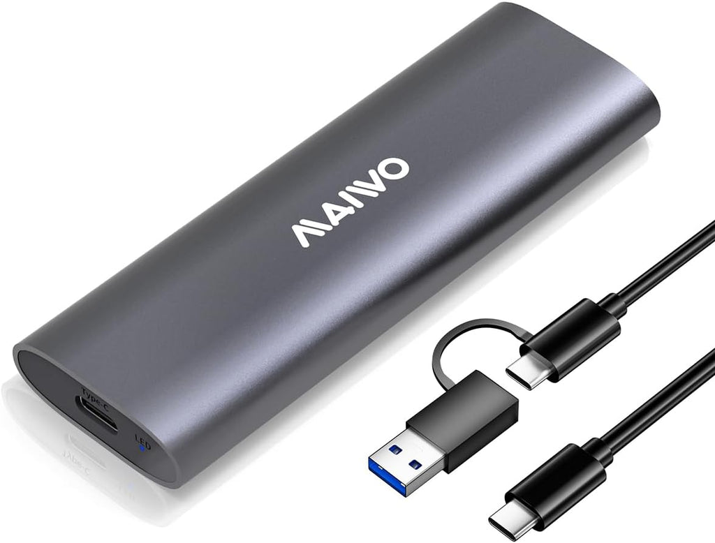 MAIWO M.2 NVMe SSD Enclosure, USB 3.1 GEN2 10Gbps Tool Free USB C to M.2 NVMe SSD Adapter Reader Case, Support UASP Trim, 8TB Capacity, Aluminum by MAIWO