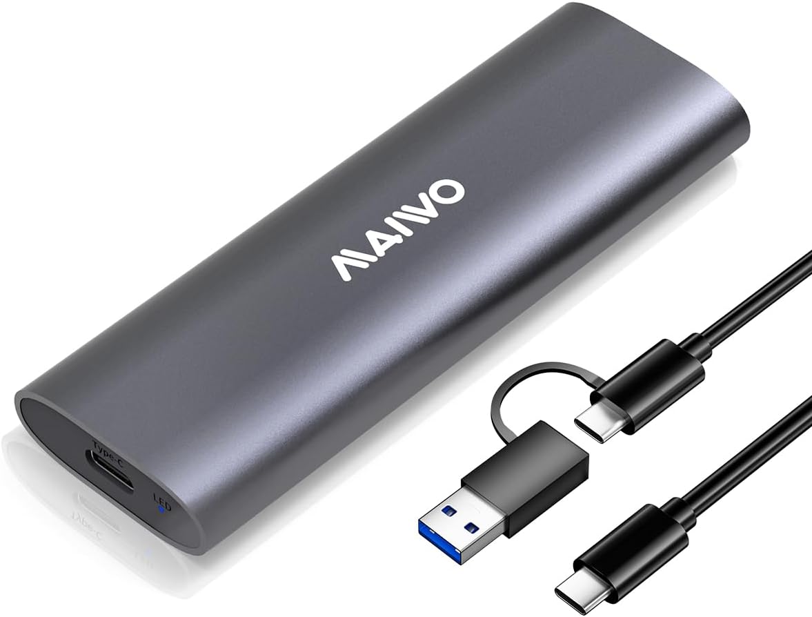 MAIWO M.2 NVMe SSD Enclosure, USB 3.1 GEN2 10Gbps Tool Free USB C to M.2 NVMe SSD Adapter Reader Case, Support UASP Trim, 8TB Capacity, Aluminum by MAIWO