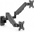 Mount-It! Dual Monitor Wall Mount Bracket - Double Computer Monitor Wall Mount With Two Height Adjustable Full Motion Arms Tilt up to 17" - 32" Inch Screens with 75, 100 VESA Patterns, 19.8 Lb Per Arm by Mount-It