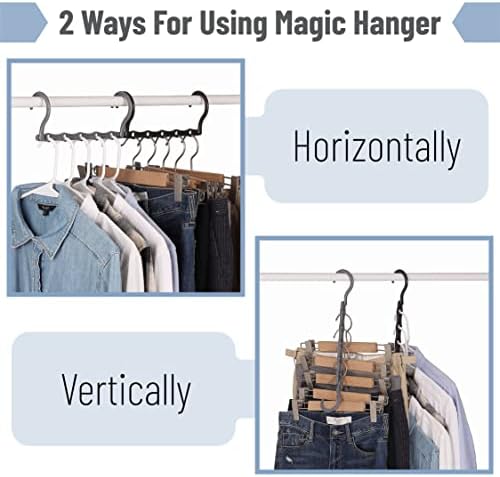 Mr. Pen- Space Saving Hangers, 8 pcs, 360° Rotating Hooks | Magic Cascading Hanger Organizer with 5 Enclosed Slots, Closet Organizers and Storage for Clothes - Image 4