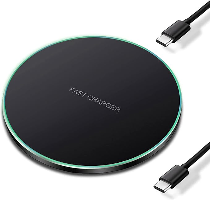 20W Fast Wireless Charger Pad,USB-C Wireless Phone Charging Station | Metal Frame Design,[20W SUPER Fast Charging] Wide Compatible with iPhone 17-11/Airpods,Samsung Galaxy/Buds,LG/Pixel -Black by WirelessCharger