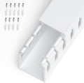 1.6"H x 1.2"W Cable Raceway, 6ft Under Desk Wire Management Channel, White | Slotted Wire Duct, 2 Pack (3 ft Each), Heavy-Duty PVC Cable Management for Server Racks, Network Cables & Electrical Cabinets by ZhiYo