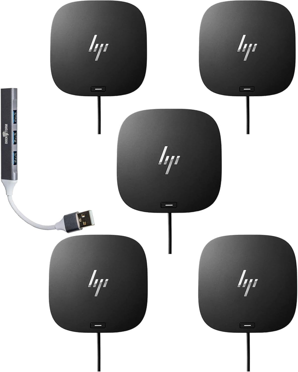 HP USB-C Dock G5-11-in-1 Adapter for Both USB-C and Thunderbolt-Enabled Laptops, PCs, Notebooks - Single Cable for Charging, Networking, or Data Transfers Bundle with Dockztorm Hub 5-Pack by HP