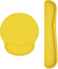 Dapesuom Keyboard Wrist Rest and Mouse Pad with Wrist Support, Cute Memory Foam Cushion for Keyboard and Mouse Set, Desktop Pad Rests with Non Slip Base for Easy Typing & Pain Relief, Apricot Yellow by Unknown