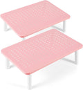 2 Pack Monitor Riser Desktop Stand Flat Screen TV Monitor Stand Pink | 3 Height Adjustable PC Stand with Mesh Platform Sturdy Metal Laptop Computer Monitor Stand Shelf for Printer, iMac by LOTEYIKE