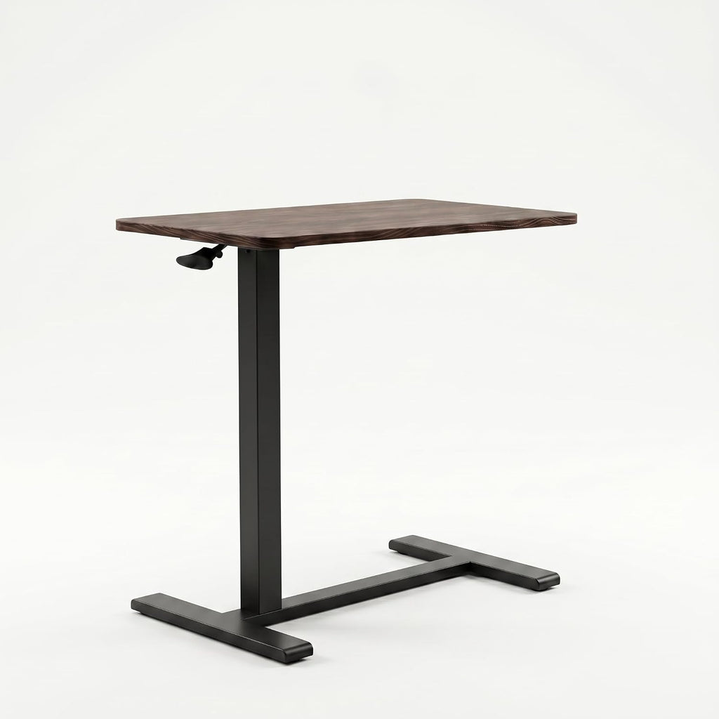 Overbed Table Adjustable Height 26"-42.3", Rolling Laptop Desk with Wheels, Over Bed Table for Hospital, Home, or Bedroom Use, Portable Bedside Table Stand (Flat Top, Walnut) by ApexDesk