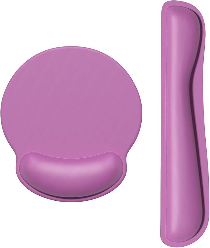 Dapesuom Keyboard Wrist Rest and Mouse Pad with Wrist Support, Cute Memory Foam Cushion for Keyboard and Mouse Set, Desktop Pad Rests with Non Slip Base for Easy Typing & Pain Relief, Radiant Orchid by Unknown