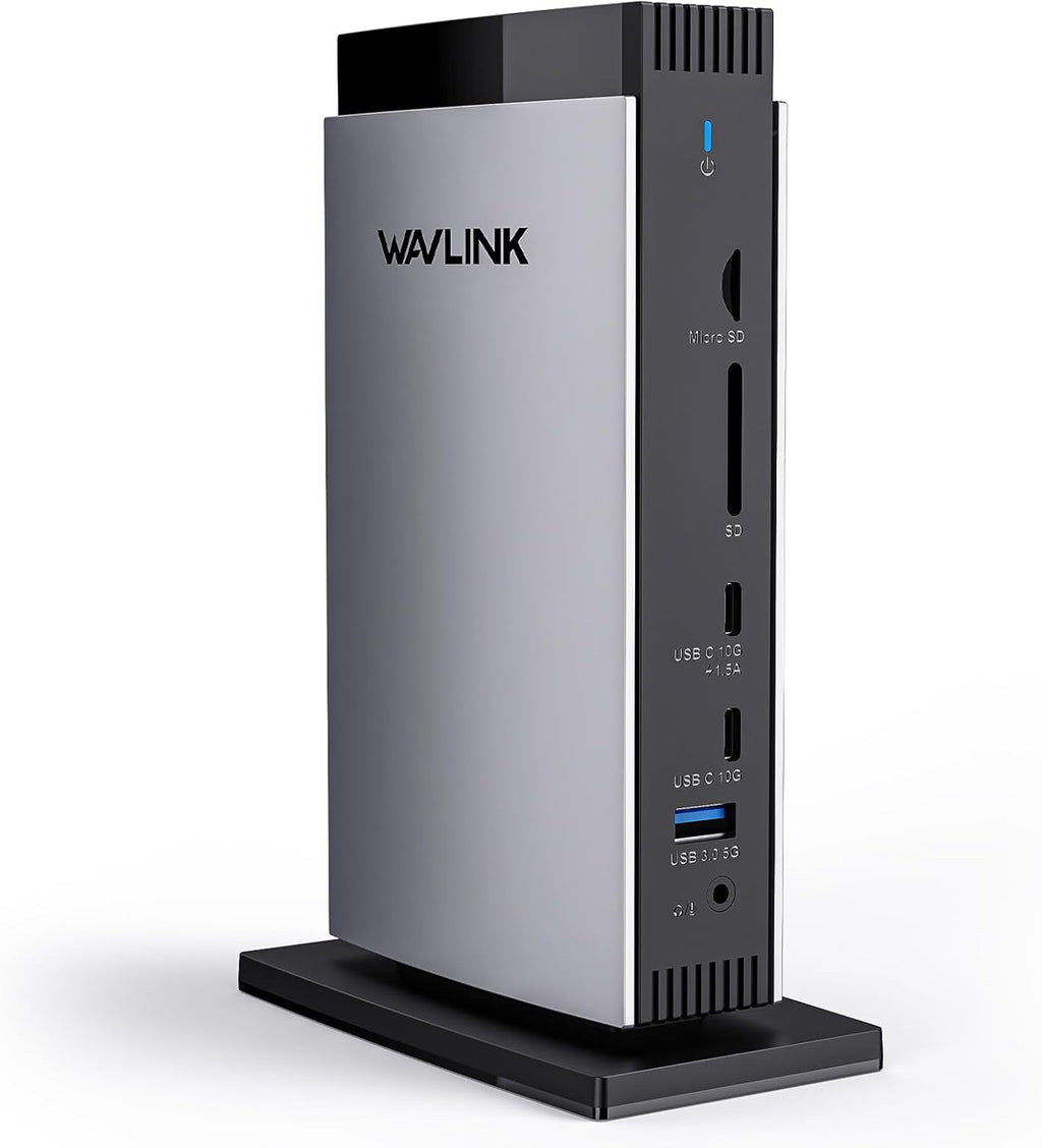 WAVLINK Displaylink Docking Station 3 Monitors with for MacBook M1/-M5 Windows, Displaylink Dock with 3X HDMI or 2X DisplayPort, 130WPD,5 USB Ports, Ethernet, Audio, SD/TF by WAVLINK