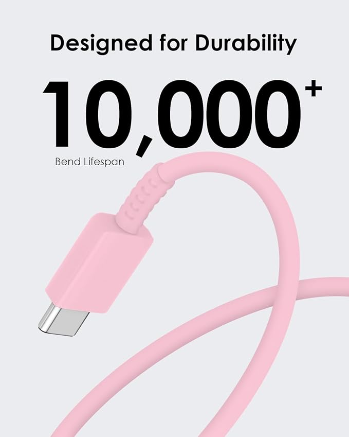 AISNI USB C Charger, 2 Pack 25W Type C Charger Fast Charging with USBC Chargers Cable 6 FT Android Phone Charge for Galaxy S25/ /S24/S23+/S22/S21/S20/Phone 17 16 15 Pro Max 16 15 Plus-Light Pink - Image 7