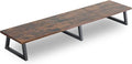 TEAMIX 42 inch Large Dual Monitor Stand Riser,TV Riser,Desk Shelf Organizer | Extra Long Computer Stand, Wood & Steel, Holds 300lbs, Keyboard/PS5/Soundbar Storage Underneath, For Home Office & Gaming by TEAMIX