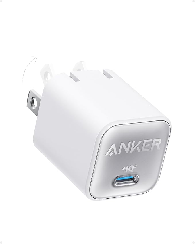 Anker Nano Phone Charger, 30W Portble and Foldable USB C GaN Charger | For iPhone 17/17 Plus/17 Pro Max/16/16 Plus/16 Pro Max/15 Pro Max, Galaxy, iPad, and MagSafe-Compatible Accessories by Unknown