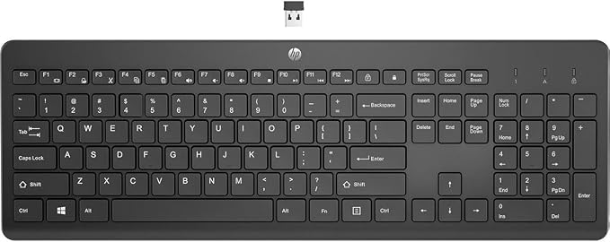 HP 230 Wireless Keyboard - Wireless Connection - Low-Profile, Quiet Design - Windows & Mac OS - Laptop, PC Compatible - Shortcut Keys & Number Pad - Long Battery Life (‎3L1E7AA#ABA),Black - Image 2