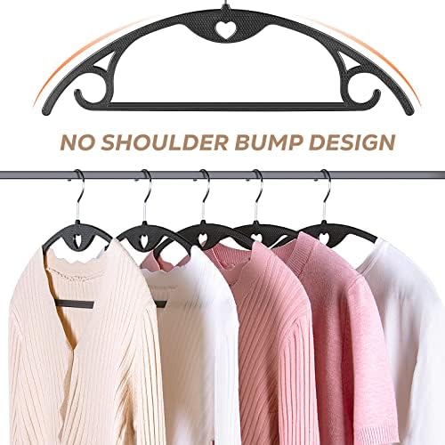 Plastic Hangers Black Clothes Hanger 30 Pack | No Shoulder Bumps, 360°Swivel Hook, Thin, Space Saving for Closet, Fit for Suits Pants Heavy Duty Adult Coat Shirt Dress - Image 3