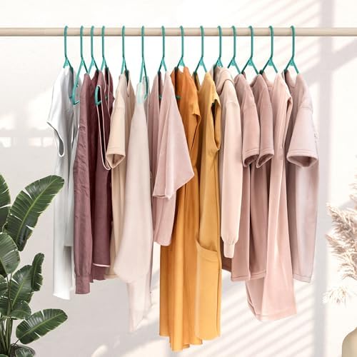 Plastic Hangers 20 Pack Aqua - Clothes Hangers - Makes The Perfect Coat Hanger and General Space Saving Hangers for Closet and New Apartment Essentials - Percheros Ganchos para Colgar Ropa Hangars - Image 6
