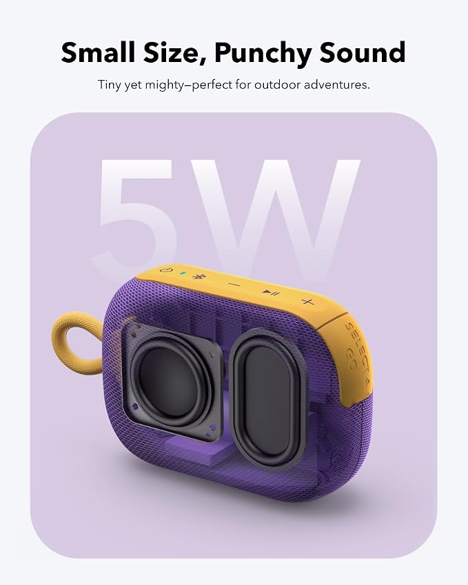 Soundcore Select 4 Go Bluetooth Shower Speaker by Anker, IP67 | 20H Playtime, Floatable, Dustproof, Ultra-Portable Bluetooth Speaker, Powerful Sound, Ideal for Outdoors/Home/Travel-Purple - Image 3