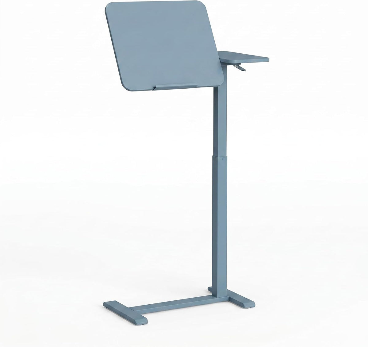 Overbed Table Adjustable Height 30"-43", Rolling Laptop Desk with Wheels, Tilt Split Top Over Bed Table for Hospital, Home, or Bedroom Use, Portable Bedside Table Stand (Tiltable Top, Blue) - Image 4