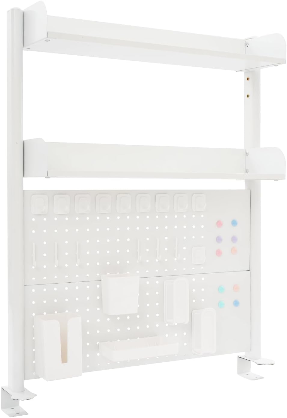 Office Clamp On Desk Shelf with Pegboard (White, 31.5, Inches) - Image 4