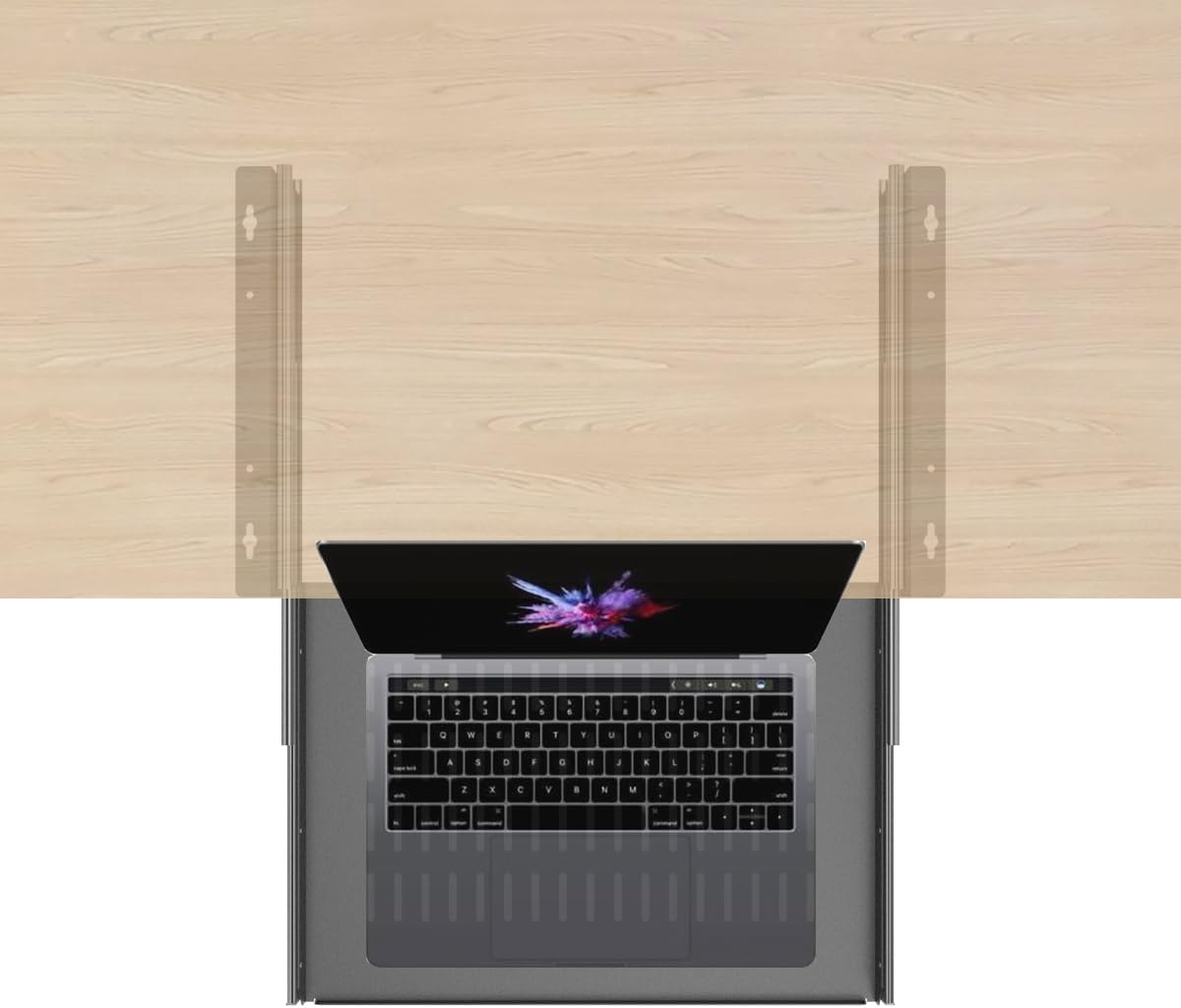 Sliding Under Desk Laptop Mount Shelf with Air Vents, 16" W - Image 4