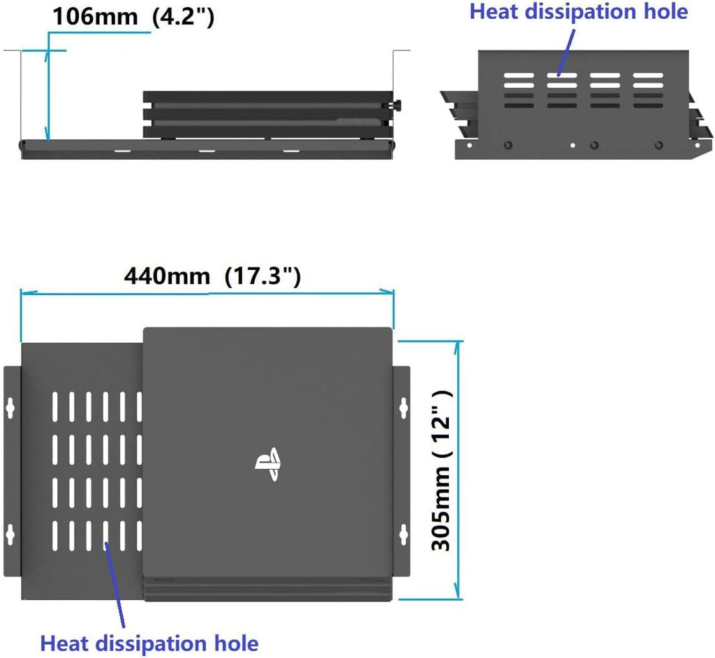 17" Under Desk Computer Mount for Small Form Factor Computers - Image 3