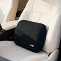 Lower Back Automotive Lumbar Support Pillow for Car Recliner Cushion Black | Soft Latex Memory Foam Suede, Home Office Chair Desk Accessories, Thin Waist Pain Relief, Driving Seat Relax, Ergonomic by Carwales