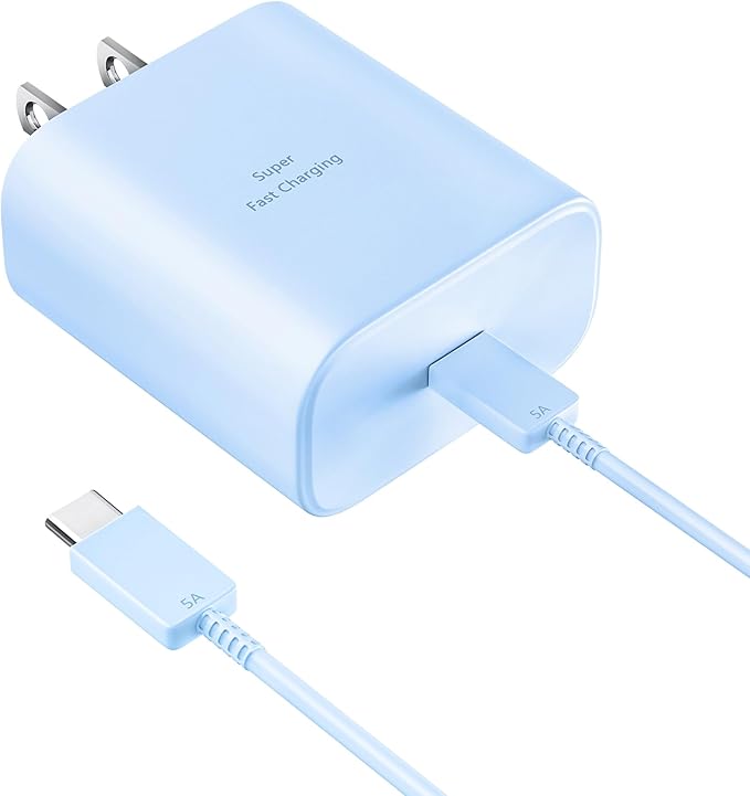 45W Super Fast Charger USB Type C Charger Cord 6.6FT with Android Phone Charger Fast Charging Block for Samsung Galaxy S26/S26 Ultra/S26+/S25/S25 Ultra/S25+/S24/S23/S22/S20/S21/Note 20/Note 10, Blue by Ubearkk