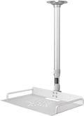 2-Be-Best Projector Ceiling Mount with Tray, 14.5-23.2IN / 37-60CM Height Adjustable Universal Projector Ceiling Mount 360° Rotation Ceiling Projectors Mounts Silver by 2-Be-Best