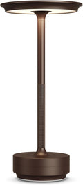 1 Pack Cordless Table Lamps Rechargeable, 5000mAh LED Table Light | Portable 3 Color Stepless Dimming Battery Powered Table Lamp with Memory Function for Restaurant/Home/Outdoor.(Brown) by FDIDC