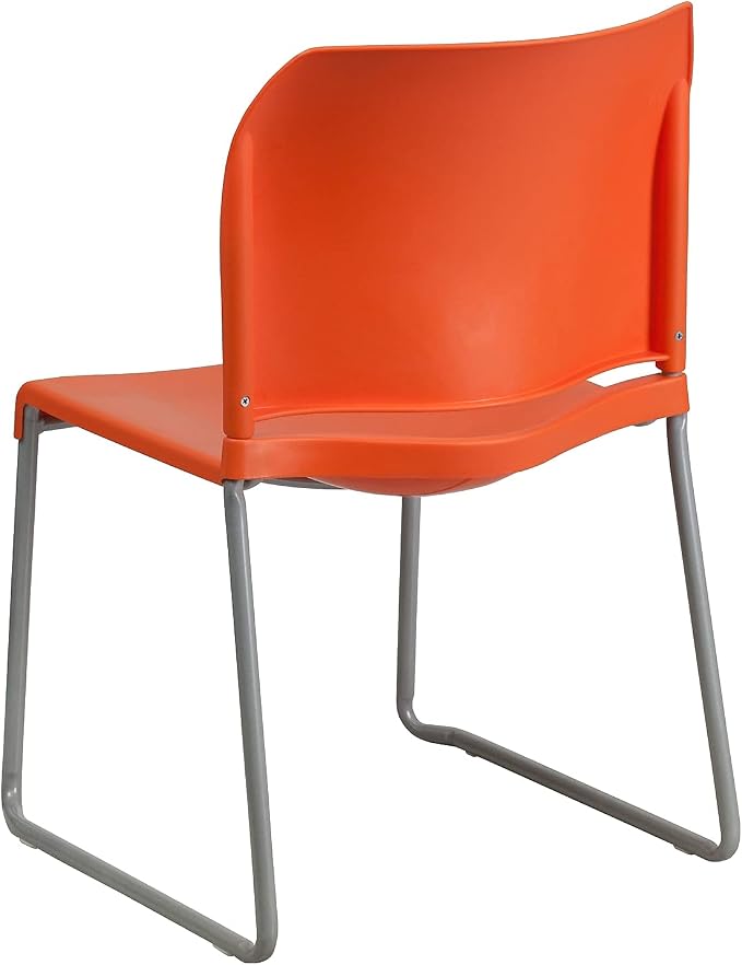 Flash Furniture Hercules Stack Chair, Orange | Sled Base, Powder Coated, Contoured, 880 LBS. Weight Capacity - Image 5