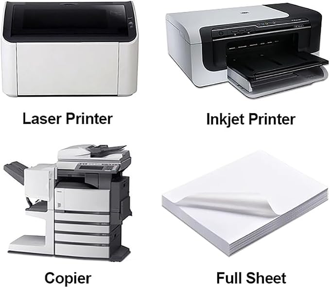 Full Sheet Labels 8.5” x 11” Sticker Paper Matte White, Large Shipping Label Paper for Inkjet Laser Printer, 2000 Counts - Image 2