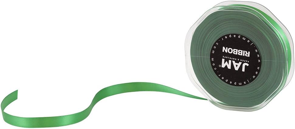 JAM PAPER Double Faced Satin Ribbon - 3/8 Inch Wide x 25 Yards - Emerald Green - Sold Individually - Image 3