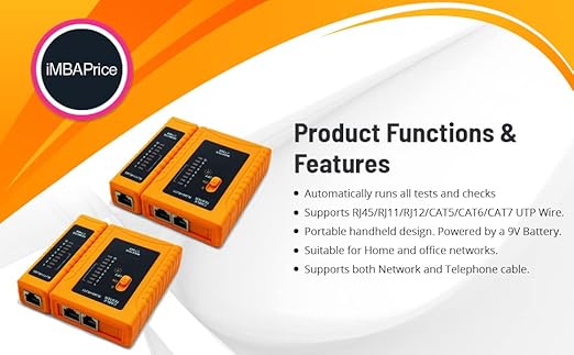 iMBAPrice - RJ45 Network Cable Tester for Lan Phone RJ45/RJ11/RJ12/CAT5/CAT6/CAT7 UTP Wire Test Tool - Image 6