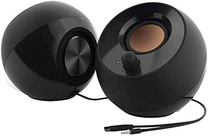 Creative Pebble 2.0, USB Desktop Stereo Speakers for PC/Laptop, Black | USB-Powered, 2.0 Speaker, Compact, Stereo, PC Speakers, Laptop Speakers, Minimal Design, Desktop Audio, Black by CreativeLabs