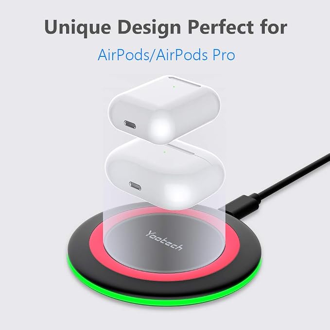Yootech Wireless Charger,10W Max Wireless Charging Pad Compatible with iPhone 17/17 Pro/17 Pro Max/Air/16/15/14/13/SE 2022/12/11,Samsung Galaxy S25/S24/S23,for AirPods Pro 3(No AC Adapter) - Image 3