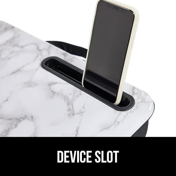 GORILLA GRIP Laptop Lap Desk with Phone Holder, Pillow Cushion Desks Fit Laptops up to 15.6", Gifts for Home, Portable Travel Workstation, Tray Ledge Keep Computers in Place, Marble Pattern - Image 7