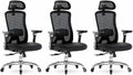 Marsail Ergonomic Office Chair with 6D Armrests, 3D Adjustable Headrest, Slide Seat, Lumbar Support, and 4-Position Tilt Lock – Big and Tall Office Chair with 330 lbs Capacity, Pack of 3 by Marsail