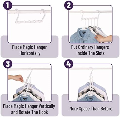Mr. Pen- Space Saving Hangers, 16 pcs, 360° Rotating Hooks | Magic Cascading Hanger Organizer with 5 Enclosed Slots, Closet Organizers and Storage for Clothes - Image 5