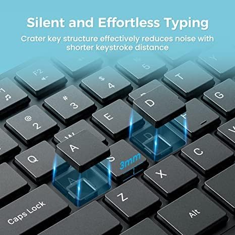 2.4G Wireless Keyboard Mouse Combo Full-Sized for Computer(2 Pack, Black) | Ergonomic, Low profile Keys, 3 DPI Adjustable, 2.4G Quiet Click Keyboaed Set for Laptop/Windows/Mac Lovaky - Image 3