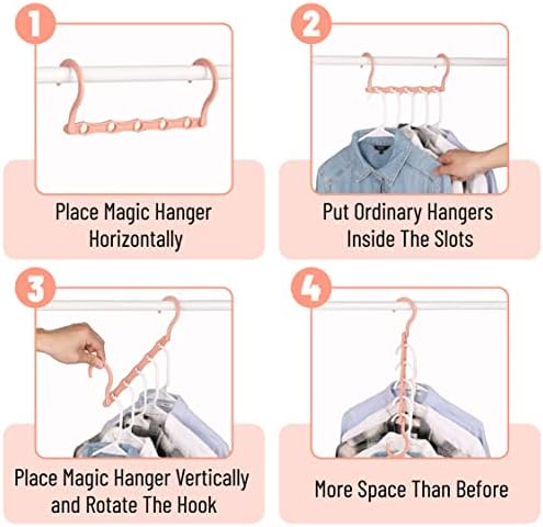 Mr. Pen- Space Saving Hangers, 8 pcs, 360° Rotating Hooks | Magic Cascading Hanger Organizer with 5 Enclosed Slots, Closet Organizers and Storage for Clothes - Image 5